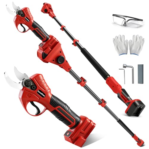 FormiPow Pruning Shears with Pole for Milwaukee M18 Battery Brushless Pruner with 1.2 / 1.6 Cutting Diameter SK5 Steel Blade 13Ft Reach Electric Pruners for Gardening Tree Trimming (No Battery)