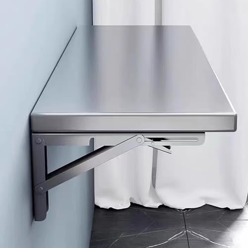 Klappbare Werkbank und schwebender Schreibtisch, 304 Edelstahl, platzsparend, 60 x 35 cm ~ 150 x 50 cm, Mehrzwecktisch für Küche, Wäsche und kleine Räume