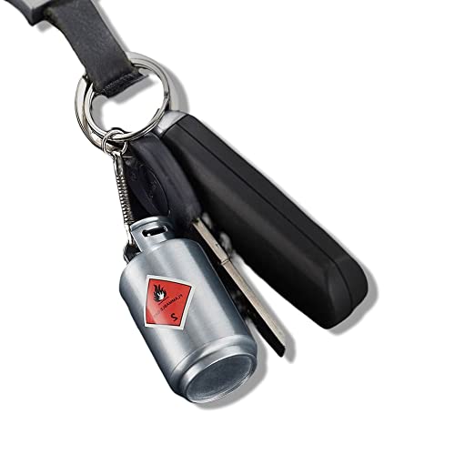 Yuiqieuy Permanent Match Lighter,Flint Metal Keychain Match,Fire Starter Permanent Match,Waterproof Emergency Survival Camping Keychain Lighter For Outdoor(Without Gas) (Silver Gas Cans) #TOP7