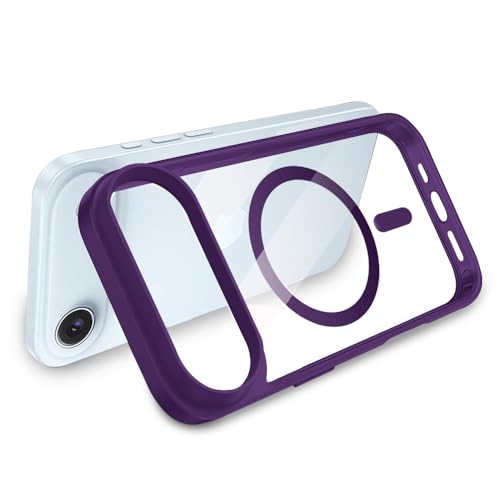Image of iPhone 17 Air Transparent Case | Shockproof Bumper & Camera Protection | Magsafe Compatible | Sleek Hard Crystal Back Cover for iPhone 17 Air - Purple