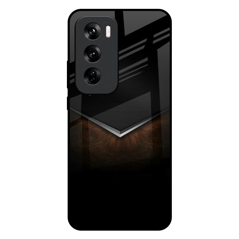 Hocopoco Printed Tempered Glass Back Case Cover Compatible with Oppo Reno 12 5G - Dark Walnut Real Real Glass case (B0D8YN5VQ7) Amazon Price History, Amazon Price Tracker