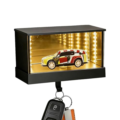 Colgador De Llaveros Para Garaje - Con Luz LED Montado En La Pared Decoración De Pasillo - Gancho para Llaves de Garaje Decoración de Pared | Para Entrada Pasillo Cocina Hogar Oficina Dormitorio