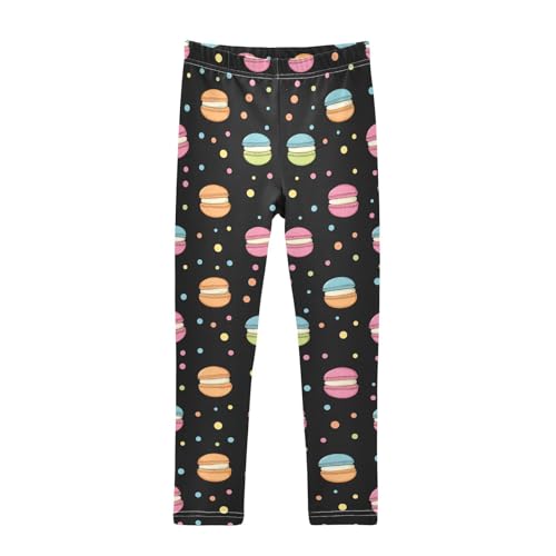 Macaroons Colorful Polka Dot Girls Casual Leggings for Kids Printed Long Pant Bottoms Stretch and Soft