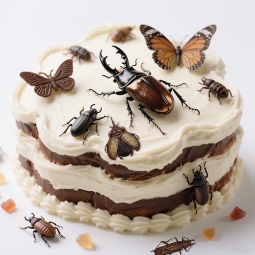 Insect Silicone Mold Set with Beetles and Leaf Design, Decorative Casting Molds for Crafts, Gray