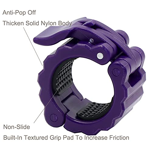 Greenseven Weight Bar Clamp Olympic Quick Release Barbell Collar Locking 2 Inch Plate Workout For Gym Home Lock Dumbbell Curl Bar(Purple) #TOP1