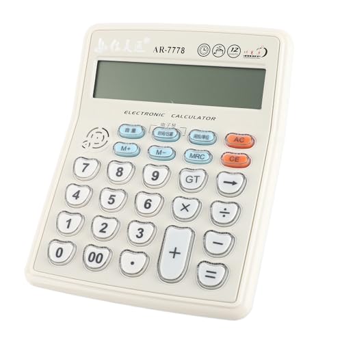 Badafaci Calculatrice Musicale de Bureau, Calculatrice électronique à écran LCD à 12 Chiffres avec Fonction de Jeu de Piano, Heure, Date, Réveil, pour Bureau, Salle de Classe,