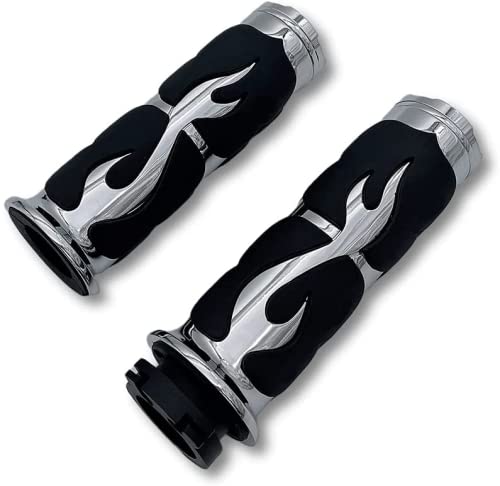 1" Motorcycle Handlebar Grips Bar Grip 24.5Mm 26Mm Thruster Grip For Harley Fx Xg Xlh Fxdwg Vrscaw By D1M (Chrome) #TOP1
