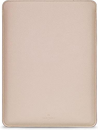 Comfyable Slim Laptop Sleeve 16 Inch Compatible for MacBook Pro 16-Inch M3 M2 Pro/Max 2023, Faux Leather Protective 16-in Mac Cover Case, Sand