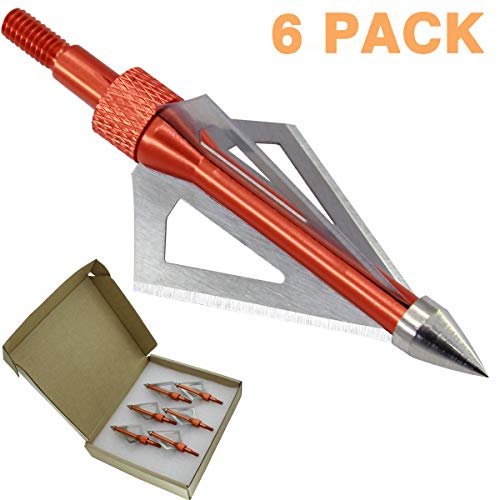 maifield 100 Grain 3 Fixed Blade Bowhunting Broadheads 6 Pcs 1 1/4 Cutting Diameter Screw-in Archery Hunting Head Arrow Tip Crossbows and Compound Bow Arrows (100 Grain 6PK) maifield 100 Grain 3 Fixed Blade Bowhunting Broadheads 6 Pcs 1 1/4 Cutting Diameter Screw-in Archery Hunting Head Arrow Tip Crossbows and Compound Bow Arrows (100 Grain 6PK)