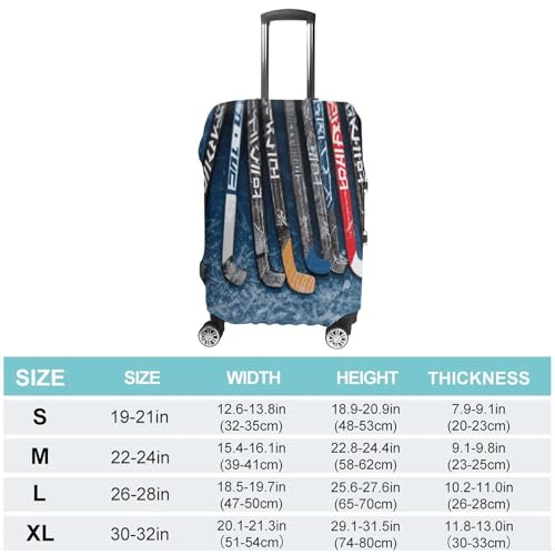 Ice Hockey Sticks Travel Luggage Cover Washable Anti-scratch Suitcase Protector Dustproof Protective Cover Case for Wheeled Luggage Fits 19-32 Inch Luggage2