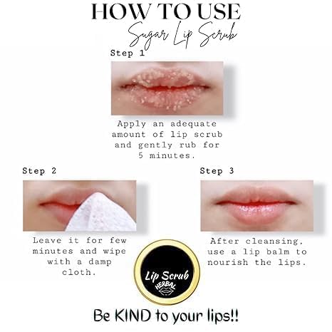 MI Lip Sugar Scrub Herbal Natural Essential Oils Exfoliating Balm Polish Scrubber for Men Women Smoked Dry Dark Chapped Lips to Lighten Pigmentation Dead Skin Tan Removal (10-gm) (Cow Ghee).