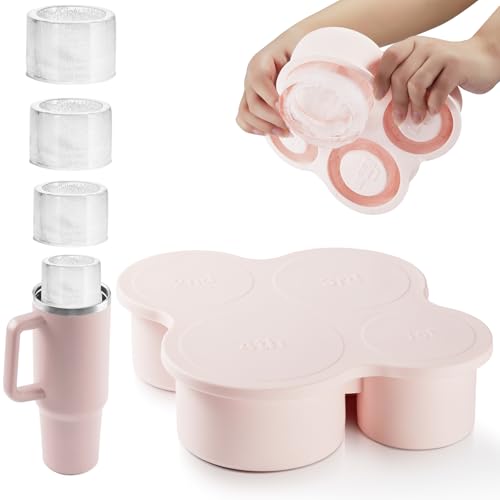 Image of Nax Caki Hollow Cylinder Ice Cube Mold for 20oz 30oz 40oz Stanley Cup Accessories, Silicone Tumbler Ice Mold with Lid for Tumbler Whiskey Cocktails Bourbon