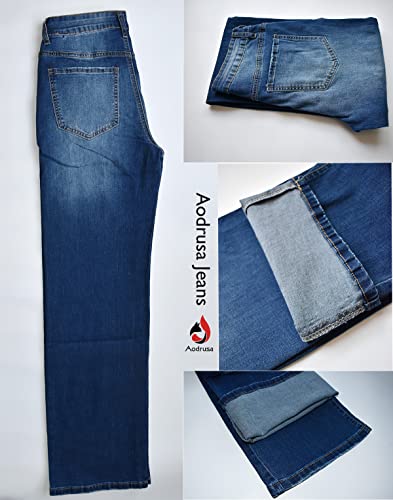 Aodrusa Wide Leg Jeans for Women Boyfriends Straight Leg Baggy Denim Pants Middle Rise3