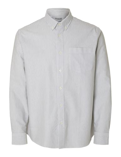 T-shirt SELECTED HOMME Slhregrick-Ox Ls Noos manches longues col rond pour homme moderne