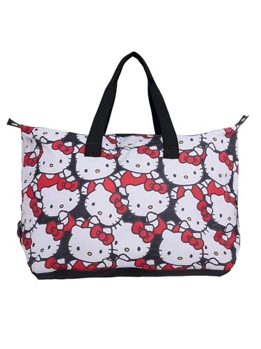 Hello Kitty Tote Duffel Bag All Over Print Weekender Travel Carry On Women