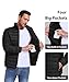 Zoofly Mens Winter Coats Lightweight Windproof Puffer Jacket Water Resistance Outdoor Insulated Padded Puffy Coat with Zip Pockets Black M