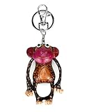 Lepoetedit Leather KeyChain Vintage Handmade Key Chain Purse Charm Gift for Car keys Bag Wallet Women Girls (Monkey)