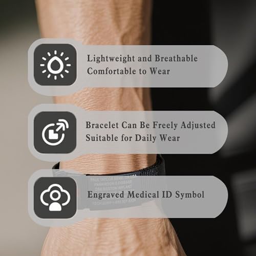 TINGKU Personalized Medical Alert Bracelet for Men Women Custom Engraved Emergency Medical ID Bracelets Diabetic Nylon Wristband Sport Jewelry4
