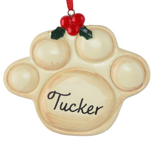 Kurt S. Adler YAMW7332 Resin Paw Print Ornament, White, 3.25'