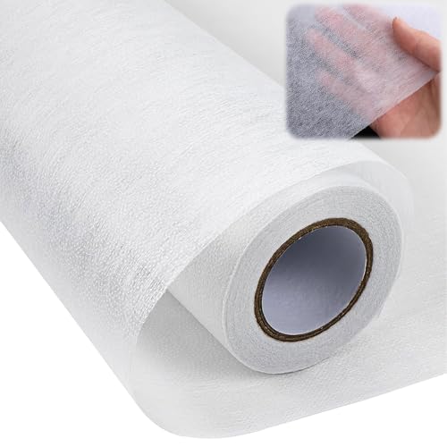 KOVSGQ Entretela Termoadhesiva Guata Termoadhesiva Costura Fliselina Cara Entretela Adhesiva Planchar Blanco para Manualidades Costura Patchwork Acolchado y Más(fina, 30 cm x 15 yardas)
