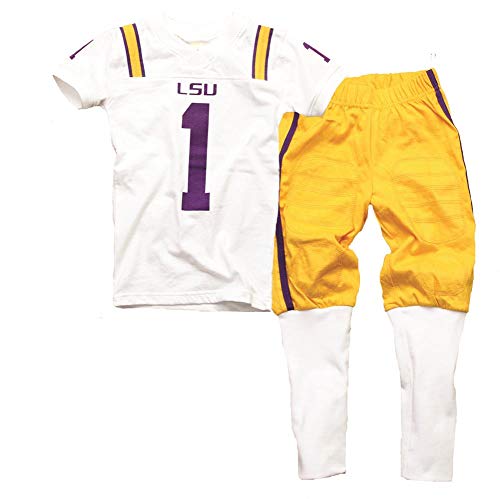 Wes and Willy Kids College Team Short Sleeve Pajama Set (Boys X-Large, LSU Tigers)