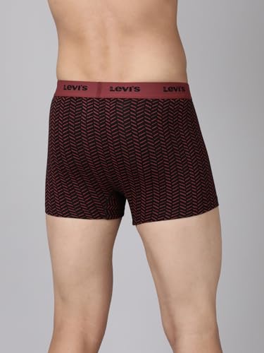 Image of Levi's 022 Trunk for Men | Cotton Stretch Fabric | Printed Men's Underwear | Anti-Roll Waistband | Extra Supportive Gusset | Functional Fly | No Ride-Up | Mid Length Fit | Tagless | Pack of 3