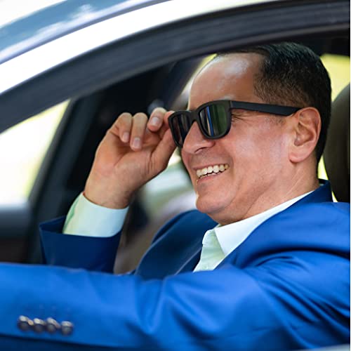 Ampere Dusk App-Enabled Tint Adjustable Sunglasses, Smart Sunglasses With Open Ear Audio, Electrochromic, Polarized Lenses, Voice Assistant, Music, Calls (Black) #TOP7