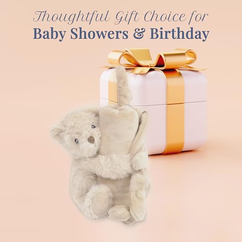 Image of MON AMI Huggie The Bear Plush Lovey for Babies | 13.5-Inch Soft Knotted Security Blanket | Plush Snuggle Toy with Teddy Bear Head | Perfect Newborn Essential for Birthdays & Baby Showers