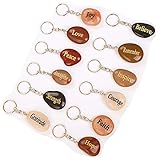 ROCKIMPACT 72PCS Inspirational Stones Key Chains, Wholesale Lot, Engraved Natural River Rock Key Rings Keychains, Healing Stone Keychain Bulk Lot, Different Words Assorted Sayings (72 Pieces)