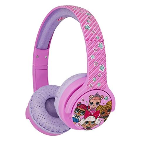 OTL LOL703 Technologies LOL Glitterati Club Junior Bluetooth Wireless Headphones for Kids (Official Licensed Product), Pink Cover
