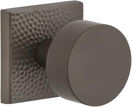 Viaggio Quadrato - Roseta martillada doble con pomo de latón Circolo en gris titanio