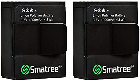 Smatree High Capacity Li-Polymer Battery (2-Pack) 1290mAh for GoPro Hero 3 and for GoPro AHDBT-201/AHDBT-301/AHDBT-302