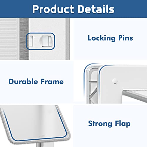 Dog Door, Plastic Pet Door By Petouch, 8.5" X 11.5" Inner Frame For Medium Dog And Pets, Easy To Install, 2-Way Locks, Durable Frame Doggy Door For Door, Screen & Wall, White Doggie Door, Medium #TOP6