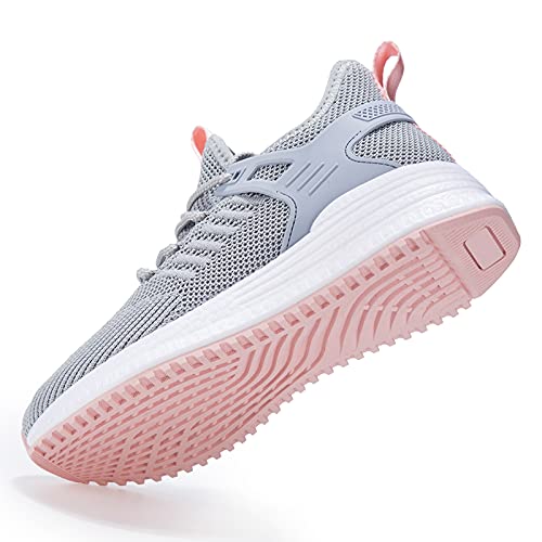 Sdolphin Running Tennis Shoes For Women - Ladies Sneakers Road Running Breathable Mesh Memory Foam Sneaker Nursing Work Slip On Jogging Nurse Athletic Gym Workout Shoes For Women Grey #TOP4