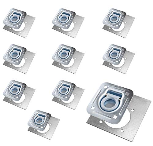 Recessed D-Ring 6,000 Lb. Cap. Tiedown W/ Backing Plate - 10 Pack #TOP10