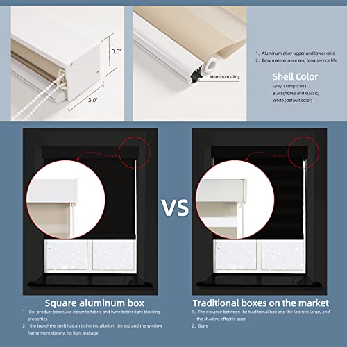 Berissa Zebra Blinds Horizontal Blackout Shades Uv Protected Waterproof Dual Roller Shades Custom Size For Home,Window, Light Control For Sheer And Privacy .Gray,45" W X 48" H #TOP3