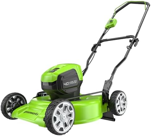 Greenworks 40V 19" Brushless (Push) Cordless Lawn Mower, 4.0Ah Battery and Charger - Thumbnail 2