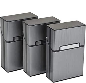 2 Stück Mini Zigarettenetui Aus Aluminium - Wasserdichtes Rundes Etui Silber