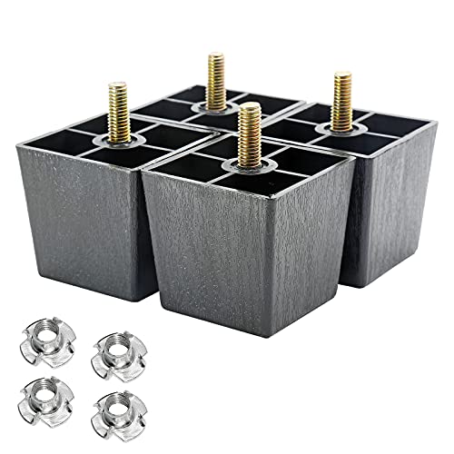 Murtenze 4Pack 2 Inch Sofa Legs, Square Tapered Plastic Couch Legs Replacement Furniture Legs With M8 Hanger Bolts For Chair Sofa Dresser Cabinet Loveseats Ottoman Bed #TOP3