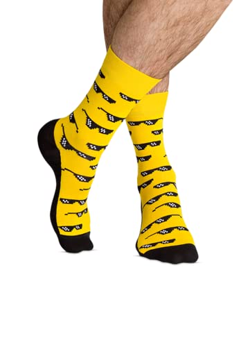 JNRB Men's Colorful Cotton Designer Crew Dress Casual No Boring Cool Crazy Fun Socks For Any Occasion Occupation, L-XL