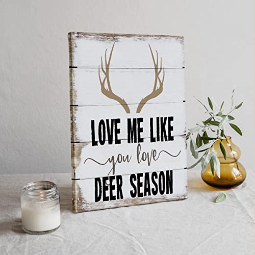 Love Me Like You Love Deer Season Canvas Wall Art Prints,Gift For Couples Paintings Prints,11X14 Inches Artwork For Wedding Anniversary Themed Decor Farmhouse Bedroom Living Room Home Decorations #TOP1