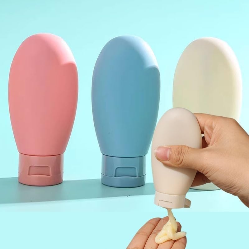 Travel Bottles Set,60Ml Travel Bottles & Containers,Small Mini Empty Plastic Squeeze Bottles For Travel Toiletries, Shampoo And Conditioner With Storage Bag, Multicolor (PACK OF 3)-image-40