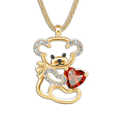 Pendentif ours en strass rouge romantique, le cadeau de Saint-Valentin idéal pour elle