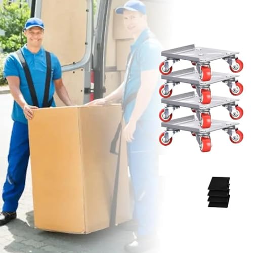 Carrito de muebles pesado de 5 ruedas con bloqueo y elevador para mudanza de hogar 6