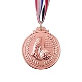 CHANGYUE Medallas de fútbol de 2,54 Pulgadas, Doble Cara, con Cinta para el Cuello, Premio para Competencia Escolar, duraderas en Cobre (1 Pieza)