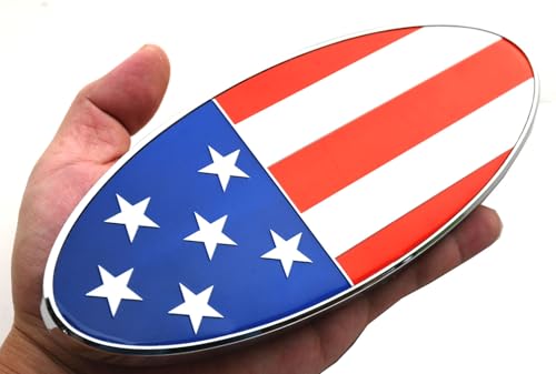1Pc New Custom American Flag USA Side Rear Front Hood Emblem Compatible with Peterbilt (Colorful)