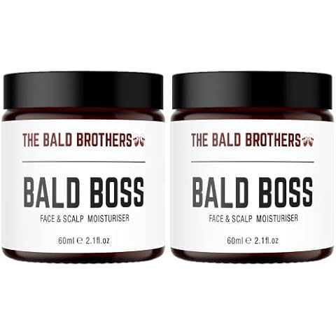 The Bald Brothers Bald Head Care (2 Pack) with Apricot Seed Oil | Post Shave Cream | Hydrates & Protects, Vegan, No Grease | Bald Boss Daily Scalp & Face Moisturiser for Men & Women Cover