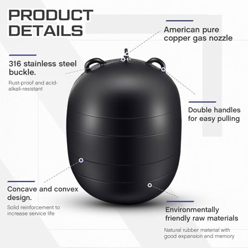 Image of Glooglitter 12 Inch Inflatable Pipe Plug Sewer Test Plug Rubber Plumbing Test Balloon Ball for Sewage Pipeline Inspection (with 39.37 Rubber Extension Hose)