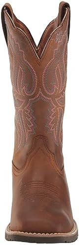 Ariat Women's Hybrid Ranchwork Western Boot - Distressed Tan, 8 Wide | Image 1