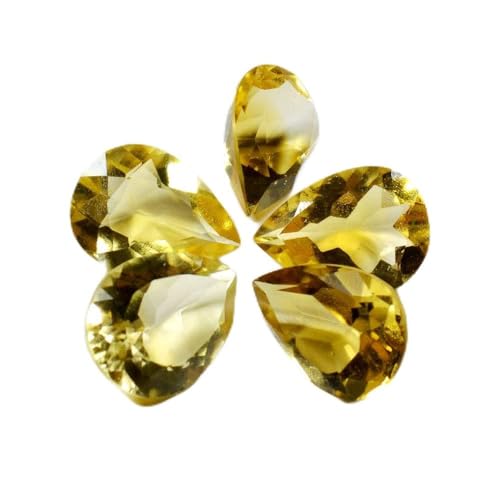 Citrine poire lot de 5 pierres naturelles calibrées de 11x7 à 20x15 mm pour sertissage parfait